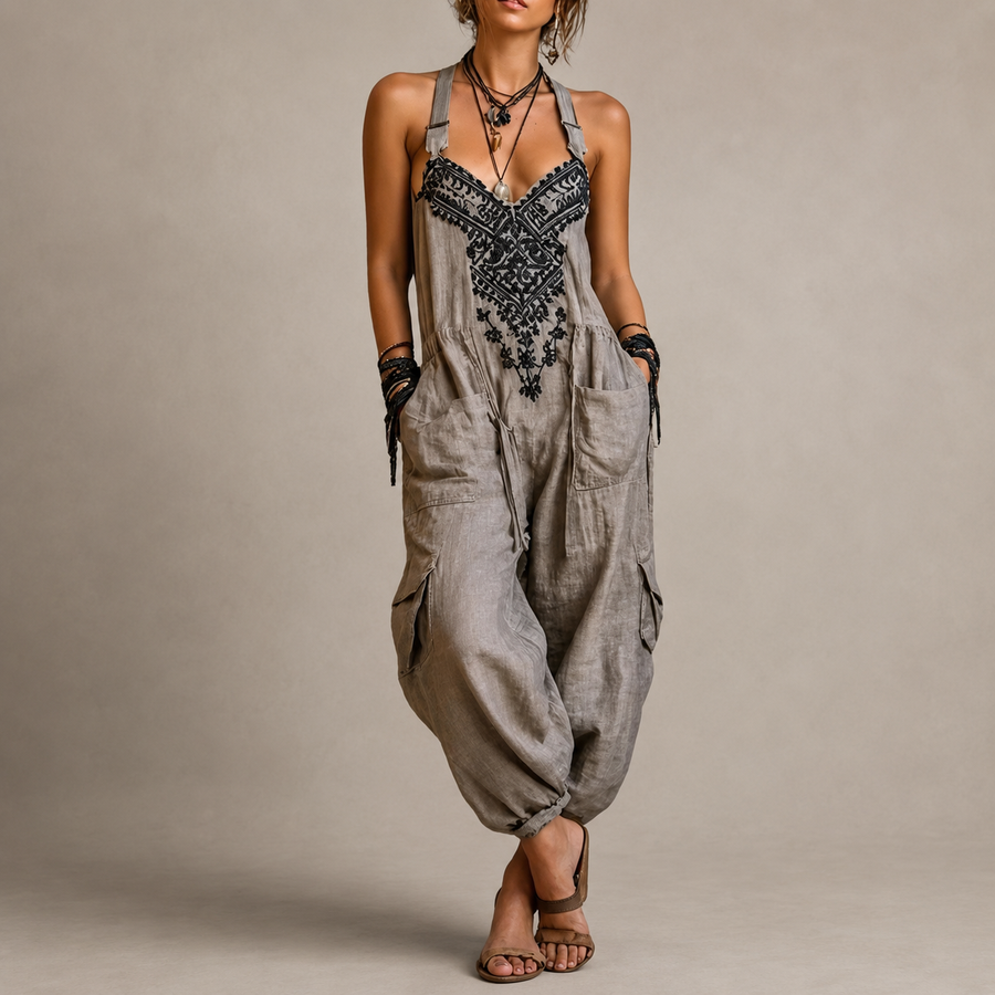 ASTRID - EMBROIDERED BOHEMIAN JUMPSUIT