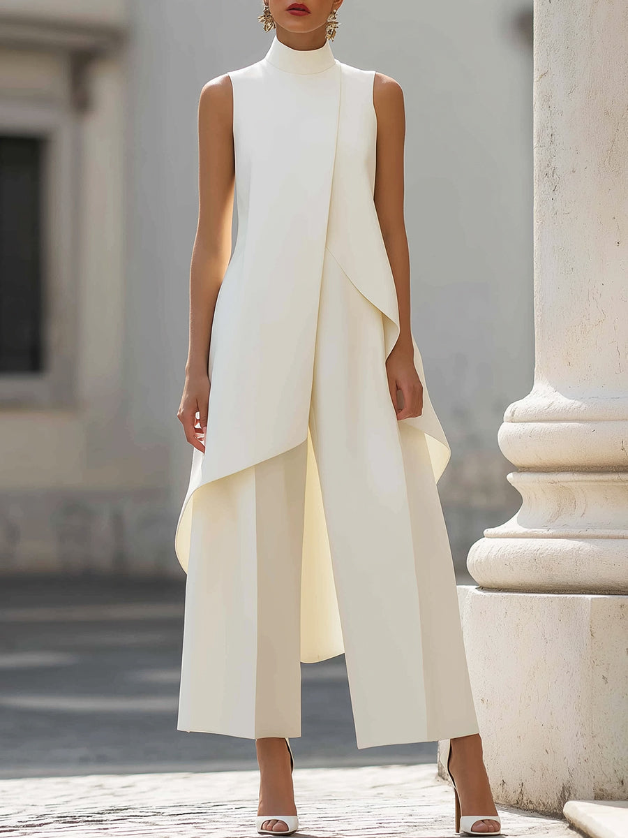 CATALINA - LONG JUMPSUIT WITH ELEGANT DRAPE