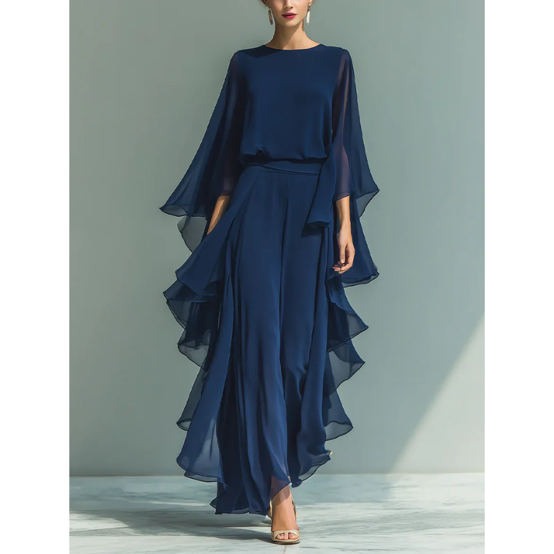 Aurora | Elegant Chiffon Set with Ruffles