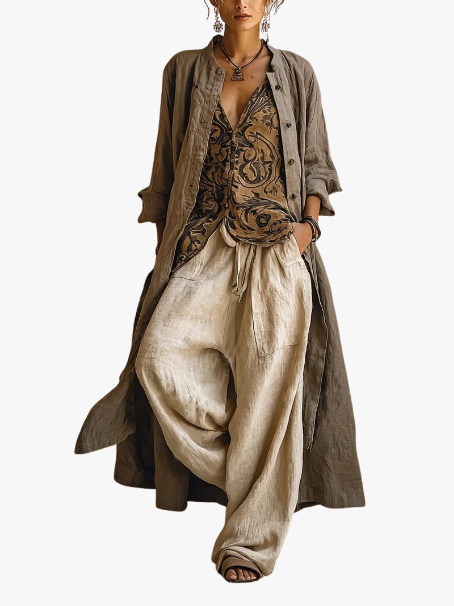 Isla - Three-Piece Linen Set for Women