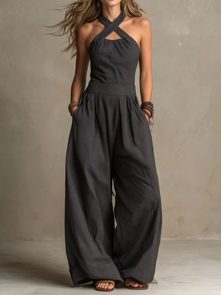 Ariana | Elegant Crossover Neckline Jumpsuit