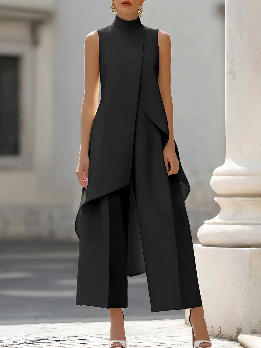 CATALINA - LONG JUMPSUIT WITH ELEGANT DRAPE