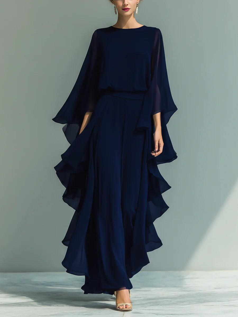 Aurora | Elegant Chiffon Set with Ruffles