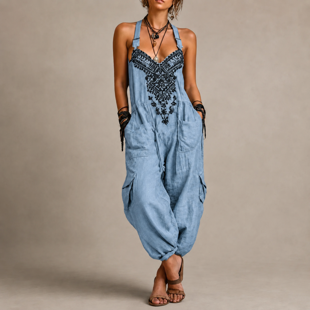 ASTRID - EMBROIDERED BOHEMIAN JUMPSUIT