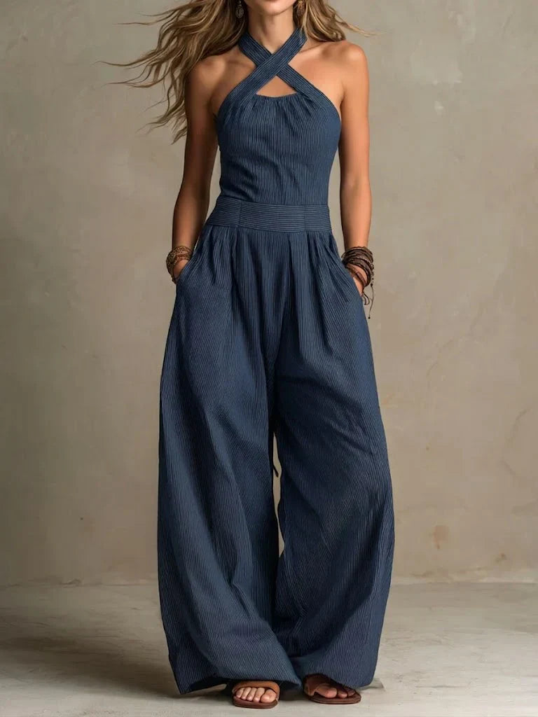 Ariana | Elegant Crossover Neckline Jumpsuit