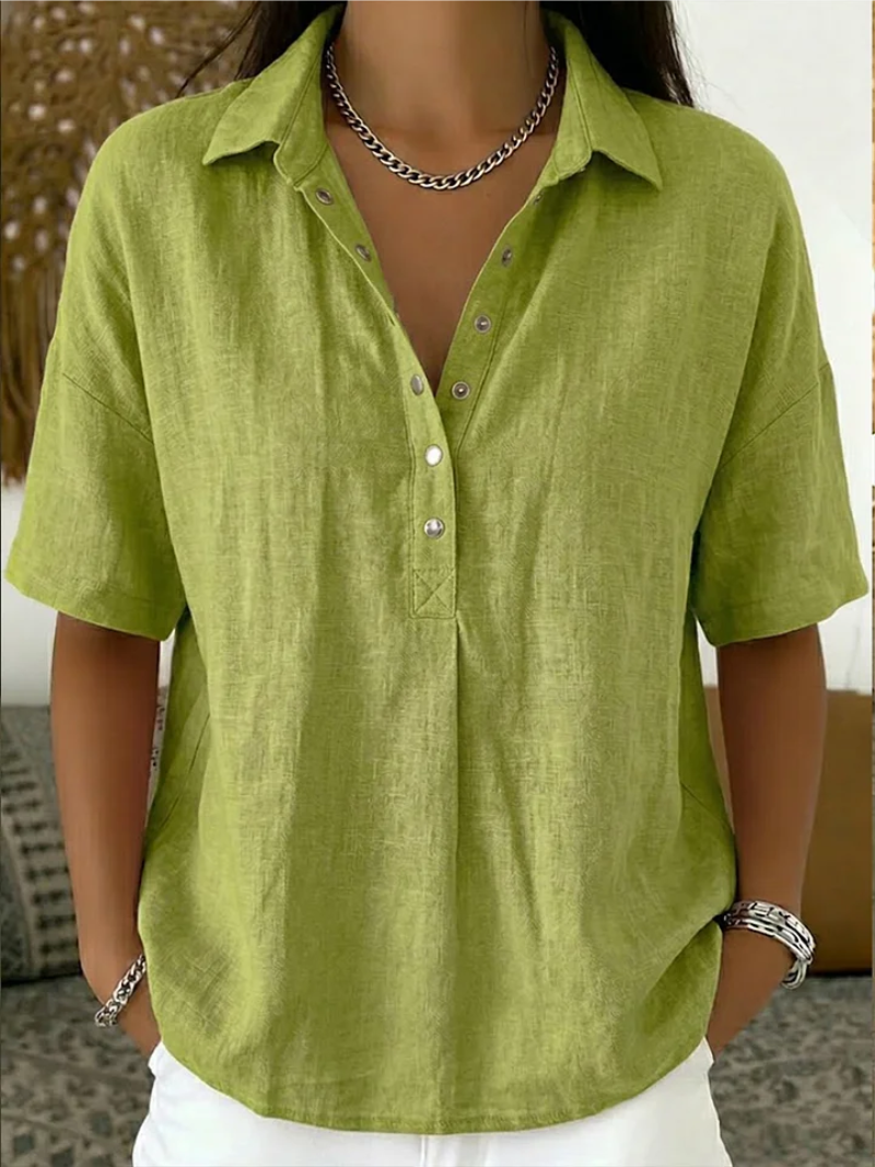 Tessa | Button-Detail Collar Blouse