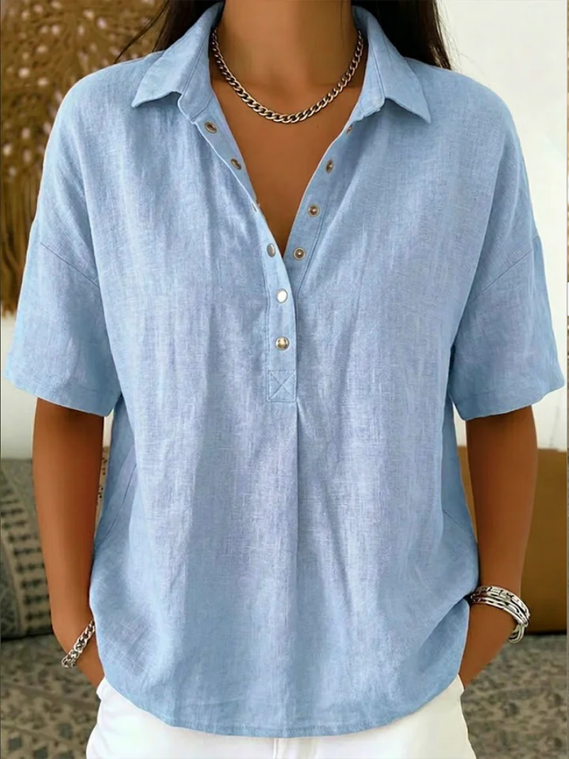 Tessa | Button-Detail Collar Blouse