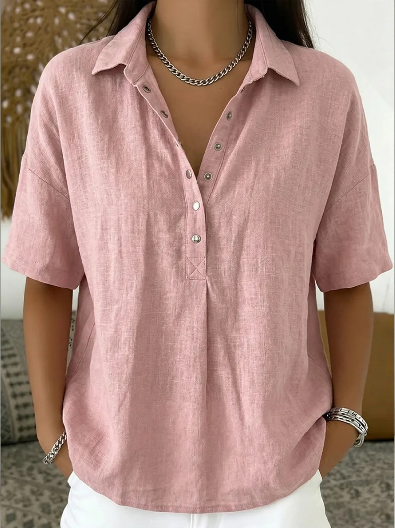 Tessa | Button-Detail Collar Blouse