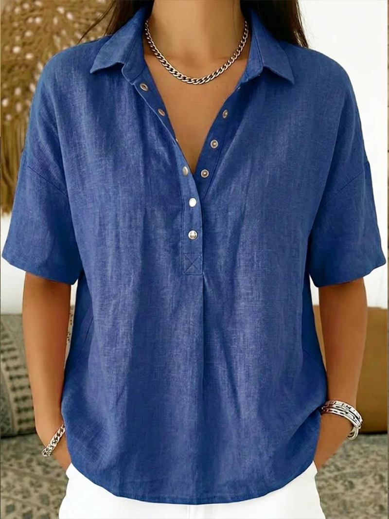 Tessa | Button-Detail Collar Blouse