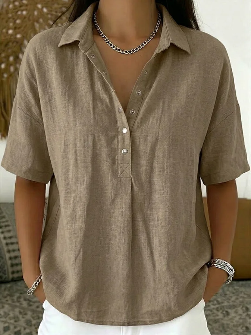 Tessa | Button-Detail Collar Blouse