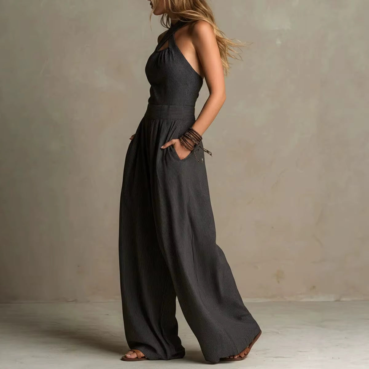 Ariana | Elegant Crossover Neckline Jumpsuit