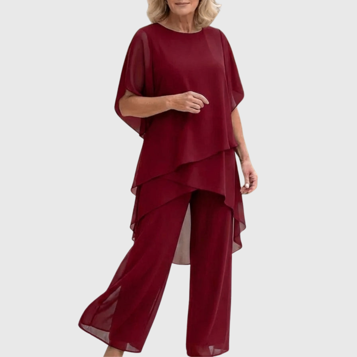 LINDA | SET WITH DRAPED PALAZZO TROUSERS