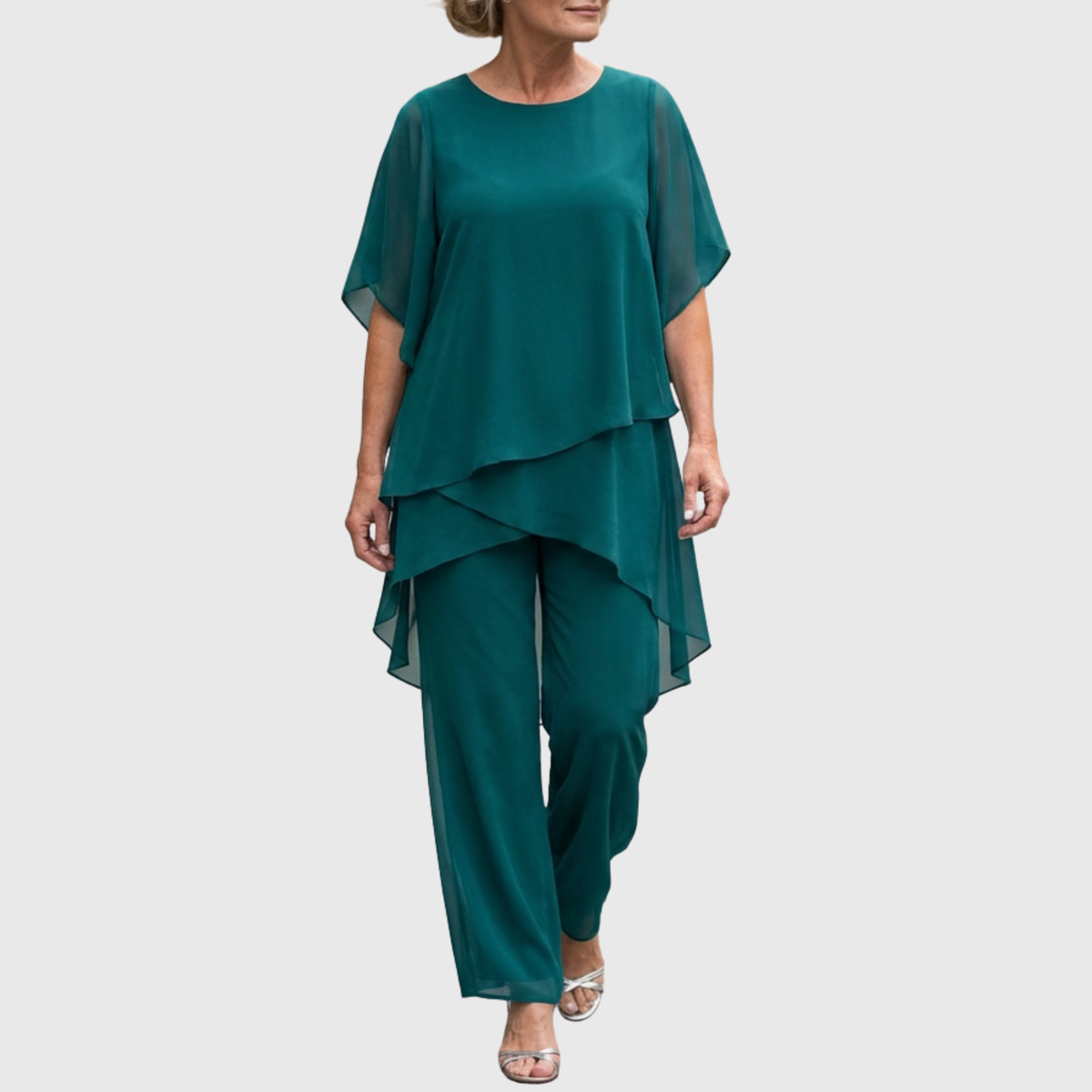 LINDA | SET WITH DRAPED PALAZZO TROUSERS