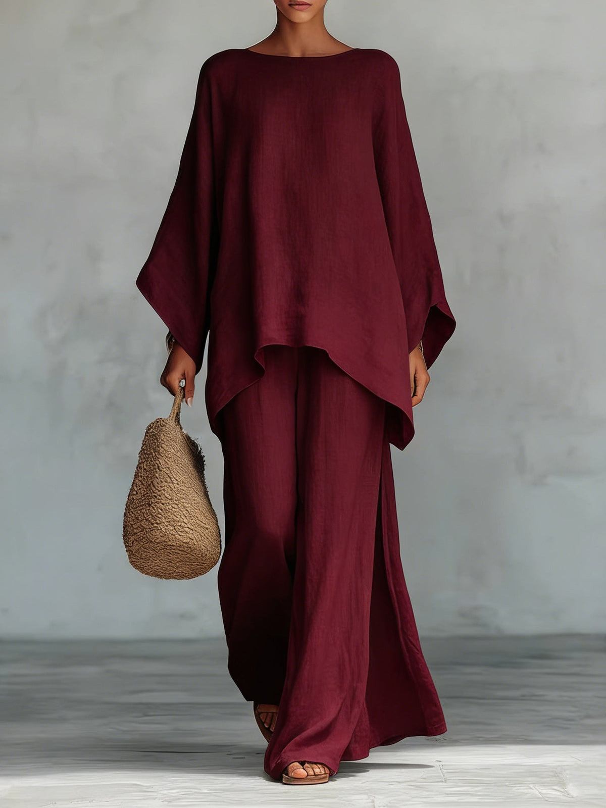 Beatrice | Minimal Linen-Blend Top and Trousers Set