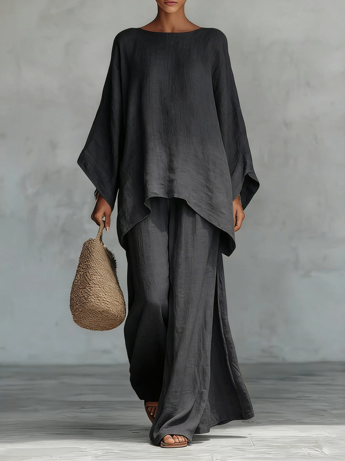 Beatrice | Minimal Linen-Blend Top and Trousers Set