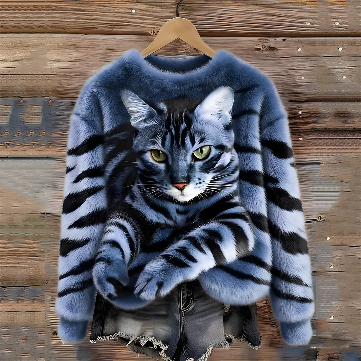 Oliver - Warm Cat Print Sweater