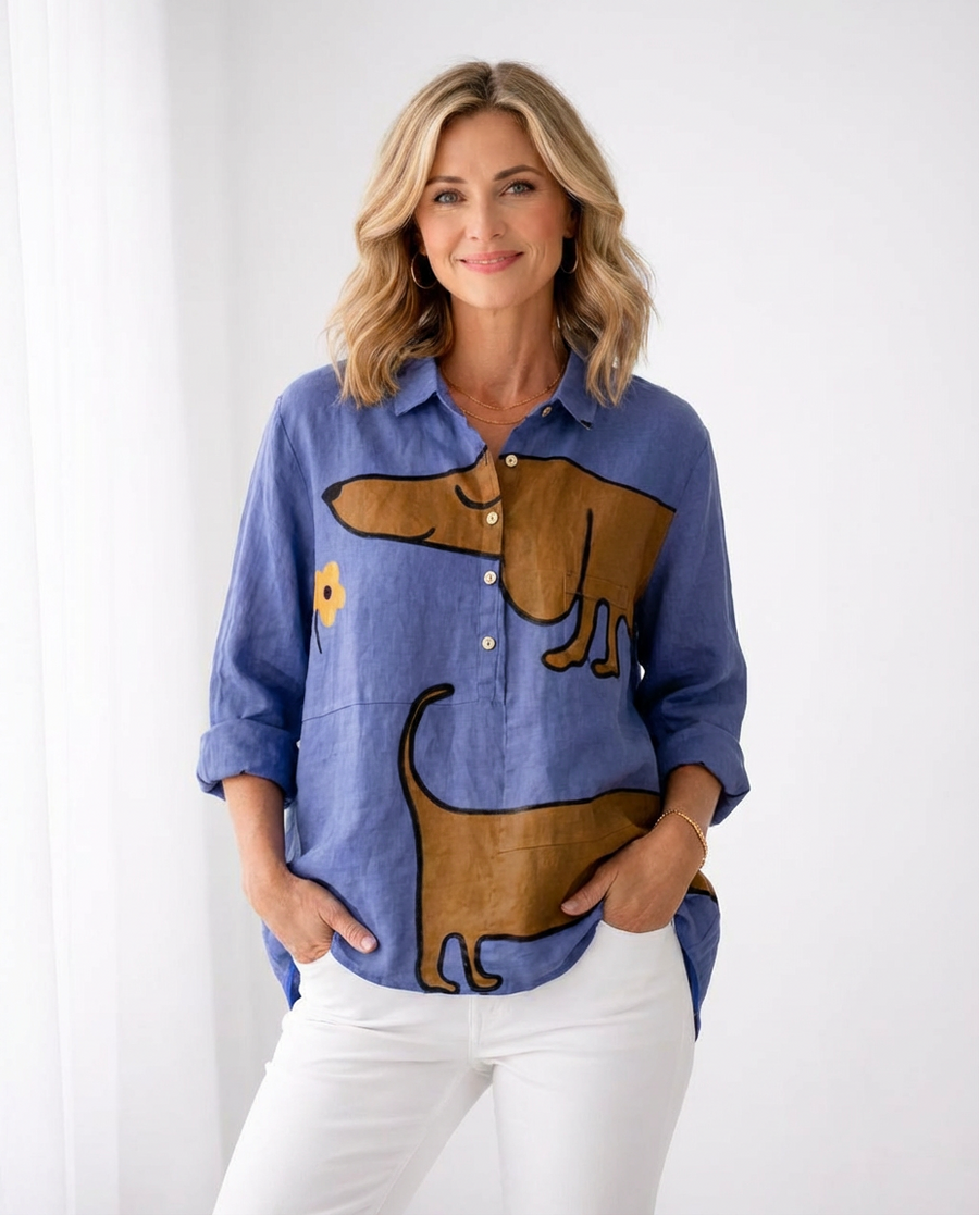 Palmira | Timeless Printed Linen Blouse