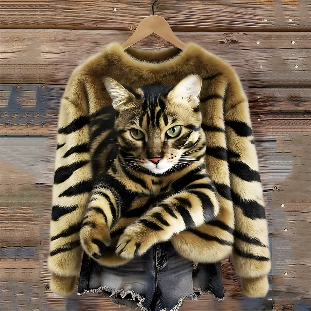 Oliver - Warm Cat Print Sweater