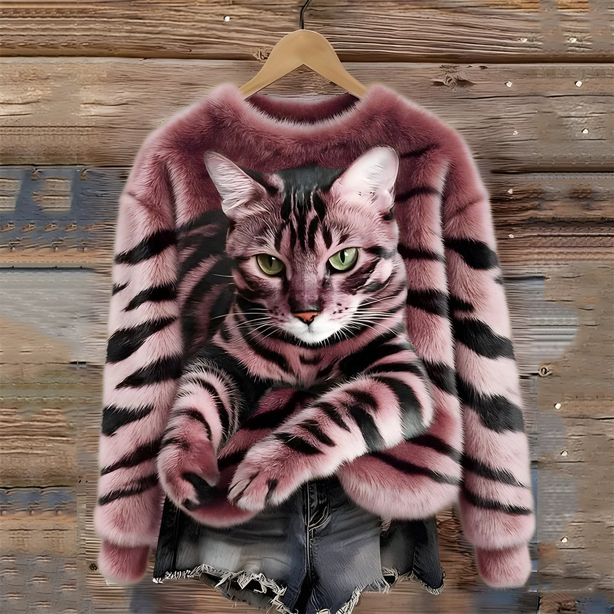 Oliver - Warm Cat Print Sweater