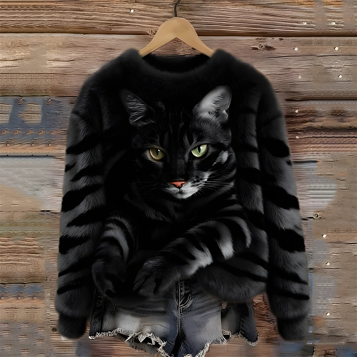 Oliver - Warm Cat Print Sweater